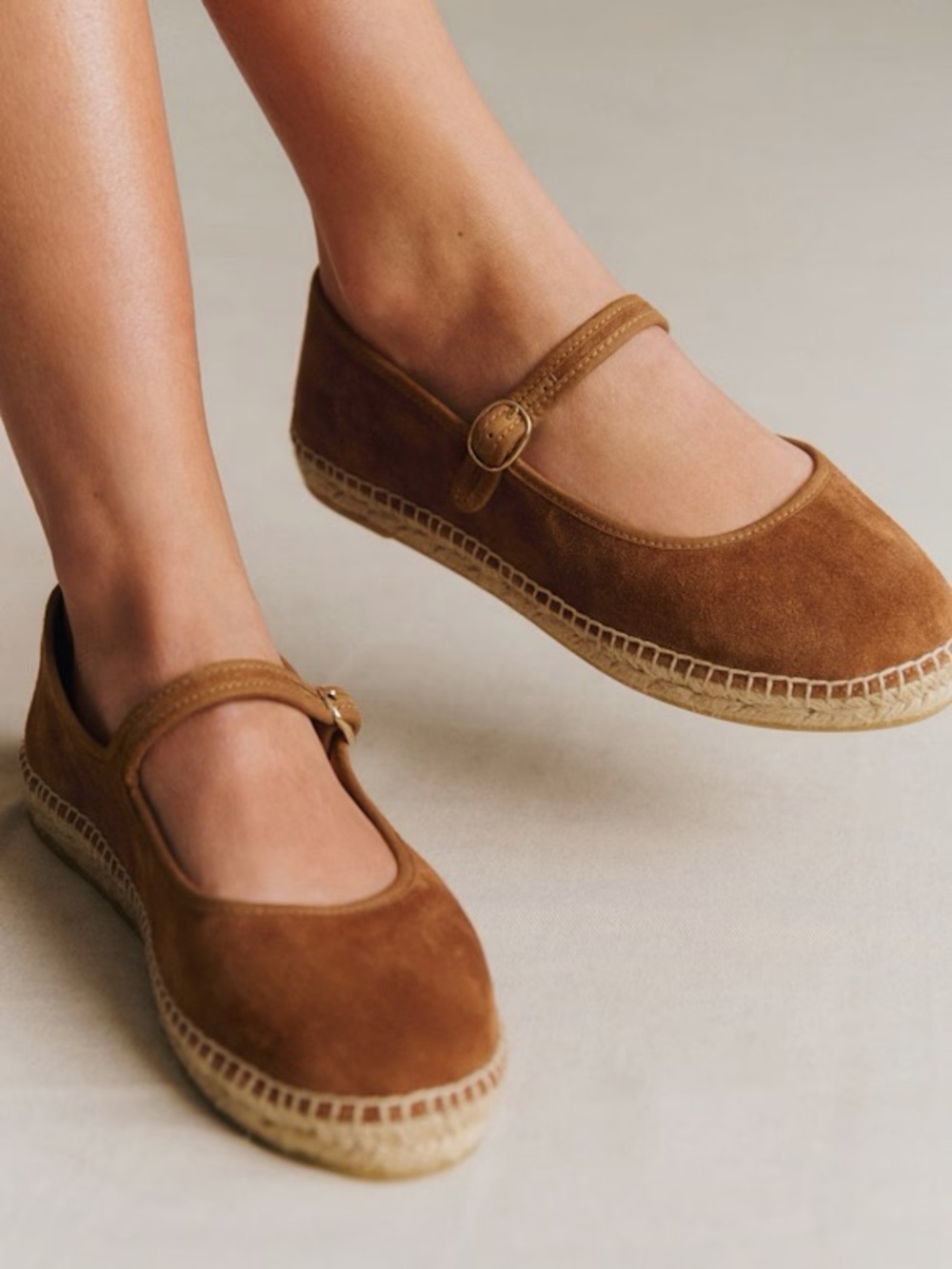 Sezane Suede Espadrille Mary Jane in Brown - Picture 4 of 5